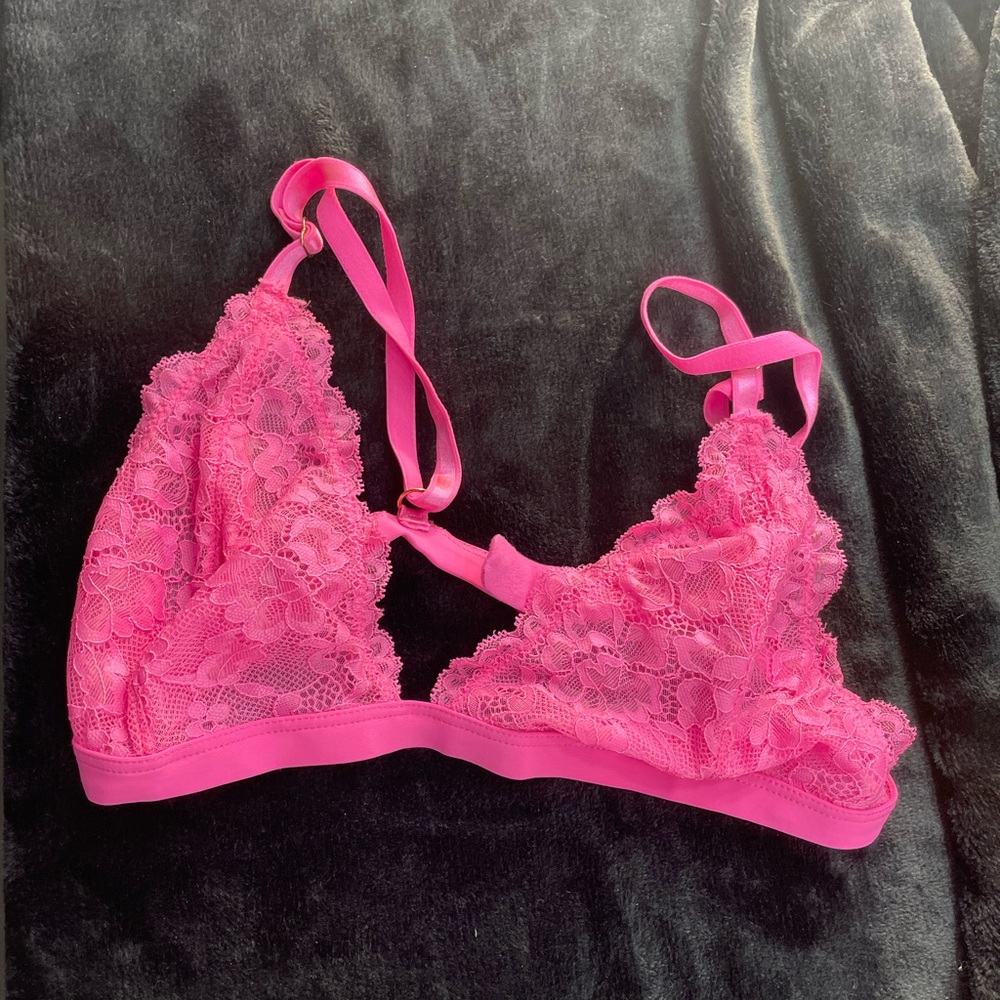 Fashion Nova Hot Pink Lace Bralette